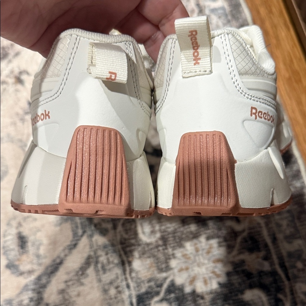 Reebok Women's Cream and Pink Sneakers - Picture 4 of 5